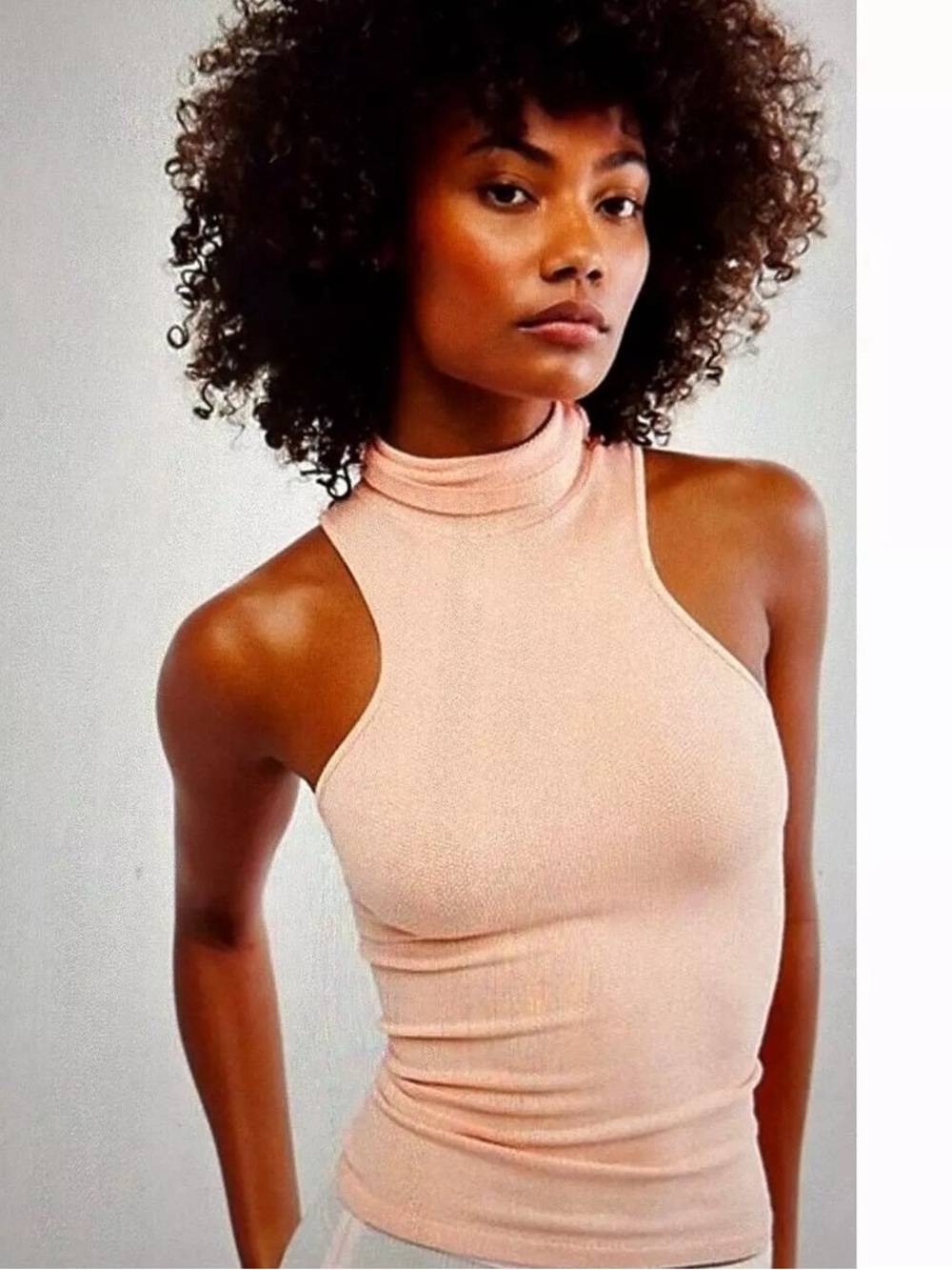 Free People Intimately Always Ready Seamless Turtleneck Tank NWT XS/S Pink